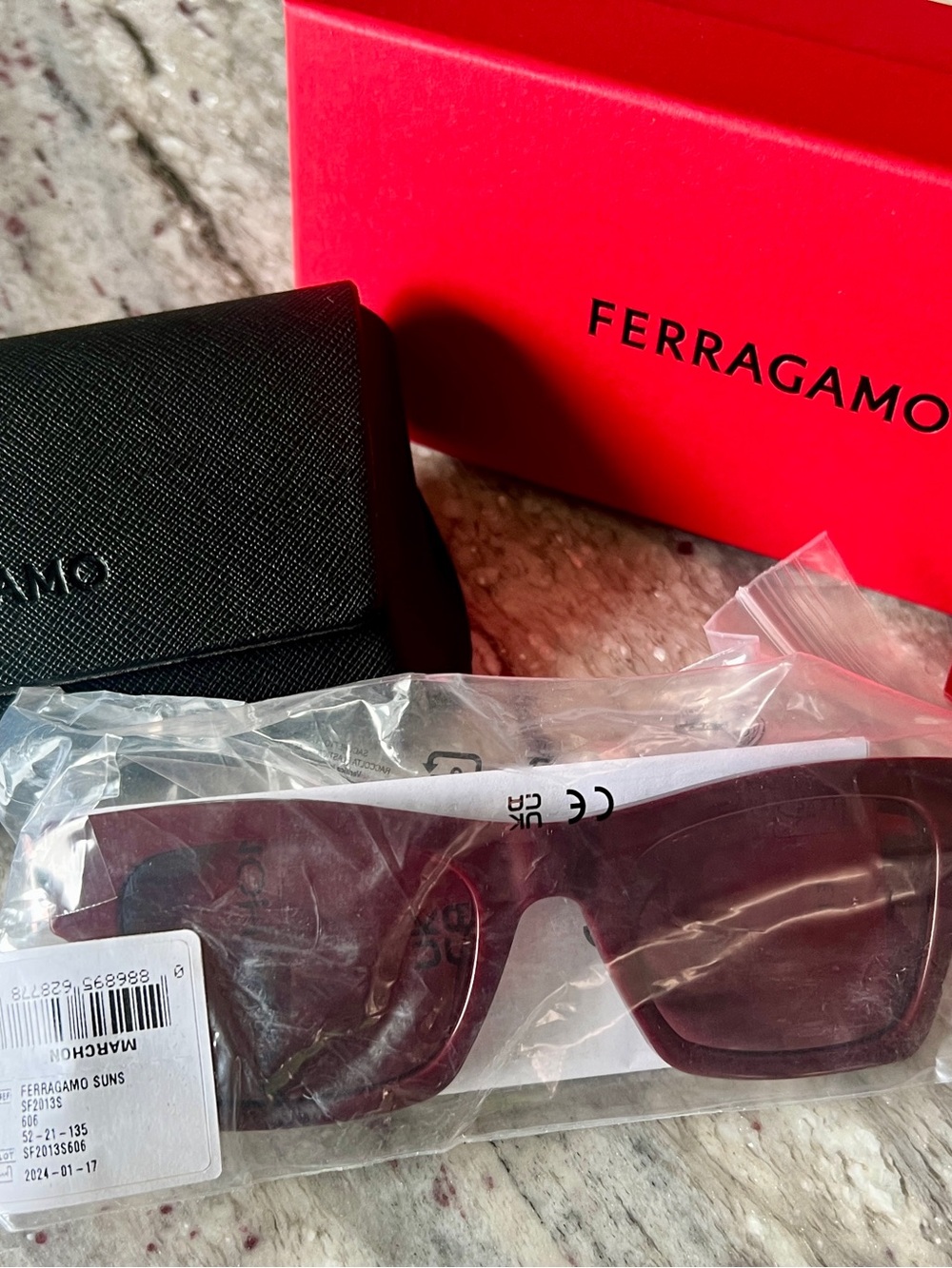 Salvatore Ferragamo Prisma Acetate Cat-Eye Burgundy Sunglasses